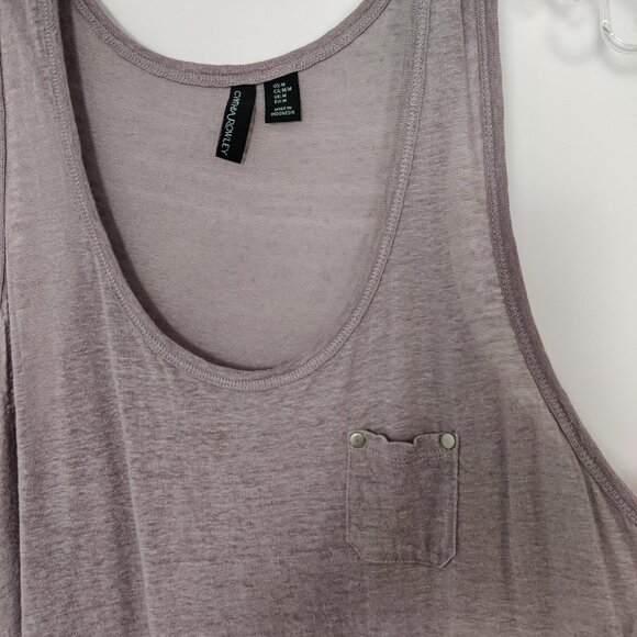 Cynthia Rowley Women's 100% Linen Tunic Tank Top Size Medium Rose Pink Summer - Picture 3 of 10